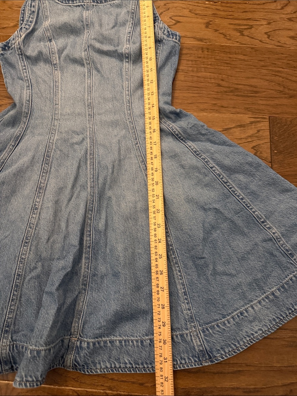 Madewell Circle Mini Dress in Airy Denim — Fit & Flare Blue XS - Picture 8 of 10